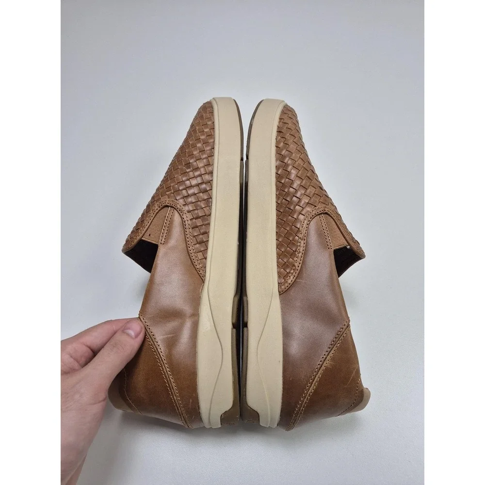 OluKai Lae'ahi Lauhala Shoes Mens Size 15 Brown Woven Leather Slip On Casual